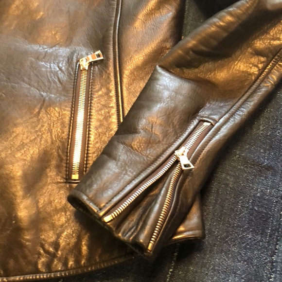 Leather motorcycle style jacket - Picture 2 of 7